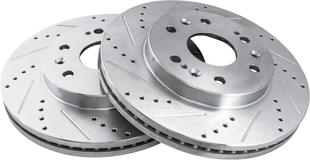 MOSTPLUS 12.99'' Front Drilled Slotted Disc Brake Rotors+Ceramic Brake Pad Compatible for Chevy Tahoe Silverado Suburban GMC Savana Sierra 1500 Yukon XL Cadillac Escalade ESV EXT