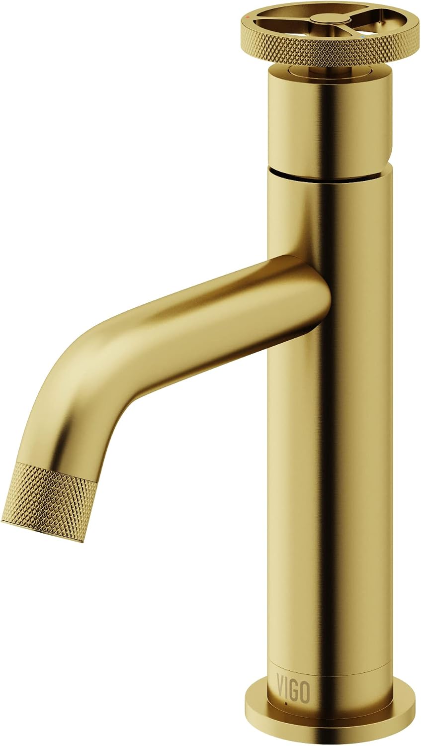 VIGO Cass 8'' H Single Handle Single-Hole Bathroom Faucet in Matte Brushed Gold-VG01046MG