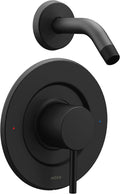 Moen Align Matte Black Posi-Temp Pressure Balancing Modern Shower Trim Kit without Showerhead, Valve Required, T2192NHBL