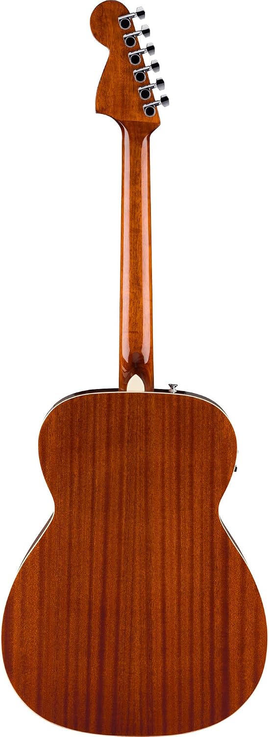 Fender California Standard Monterey E Acoustic-Electric Guitar - Natural Sapele Bundle with Case, Tuner, Strap, Strings, String Winder, Picks, and Austin Bazaar Instructional DVD