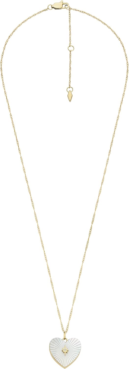 Fossil Women's Gold-Tone Stainless Steel Pendant Chain Necklace for Women