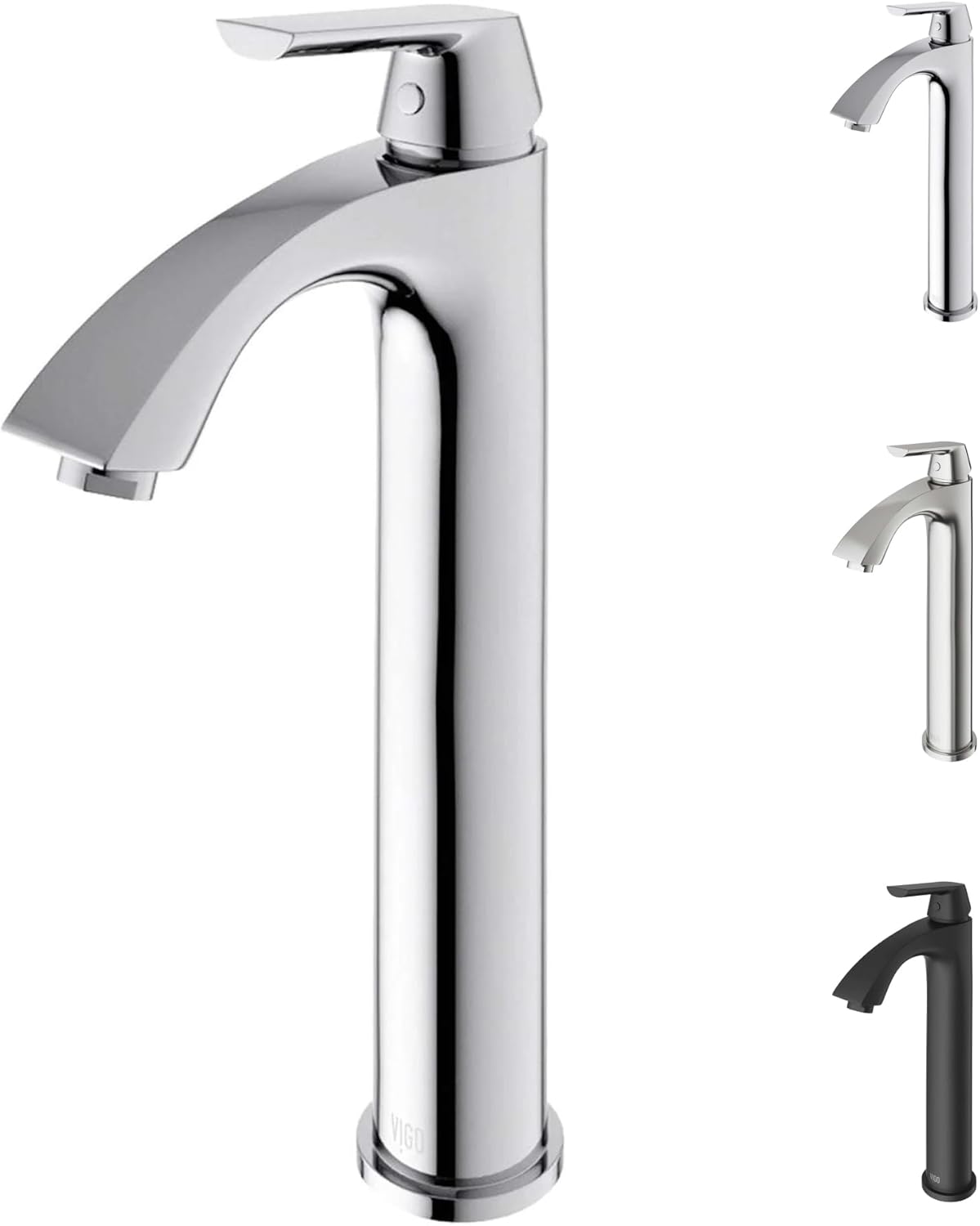 VIGO Linus Single-Handle Single-Hole Mount Vessel Bathroom Sink Faucet, 12-Inch, Chrome, Modern Design, Solid Brass, 1.2 GPM WaterSense & Ceramic Disc Valve, Corrosion-Resistant