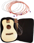 Journey Instruments Solid Sitka Travel Guitar – PJ410N Traveling Acoustic Guitar with Collapsible Patented System + JPBM-13 Phosphor Bronze Nano Coated, High Tensile Yield Wire