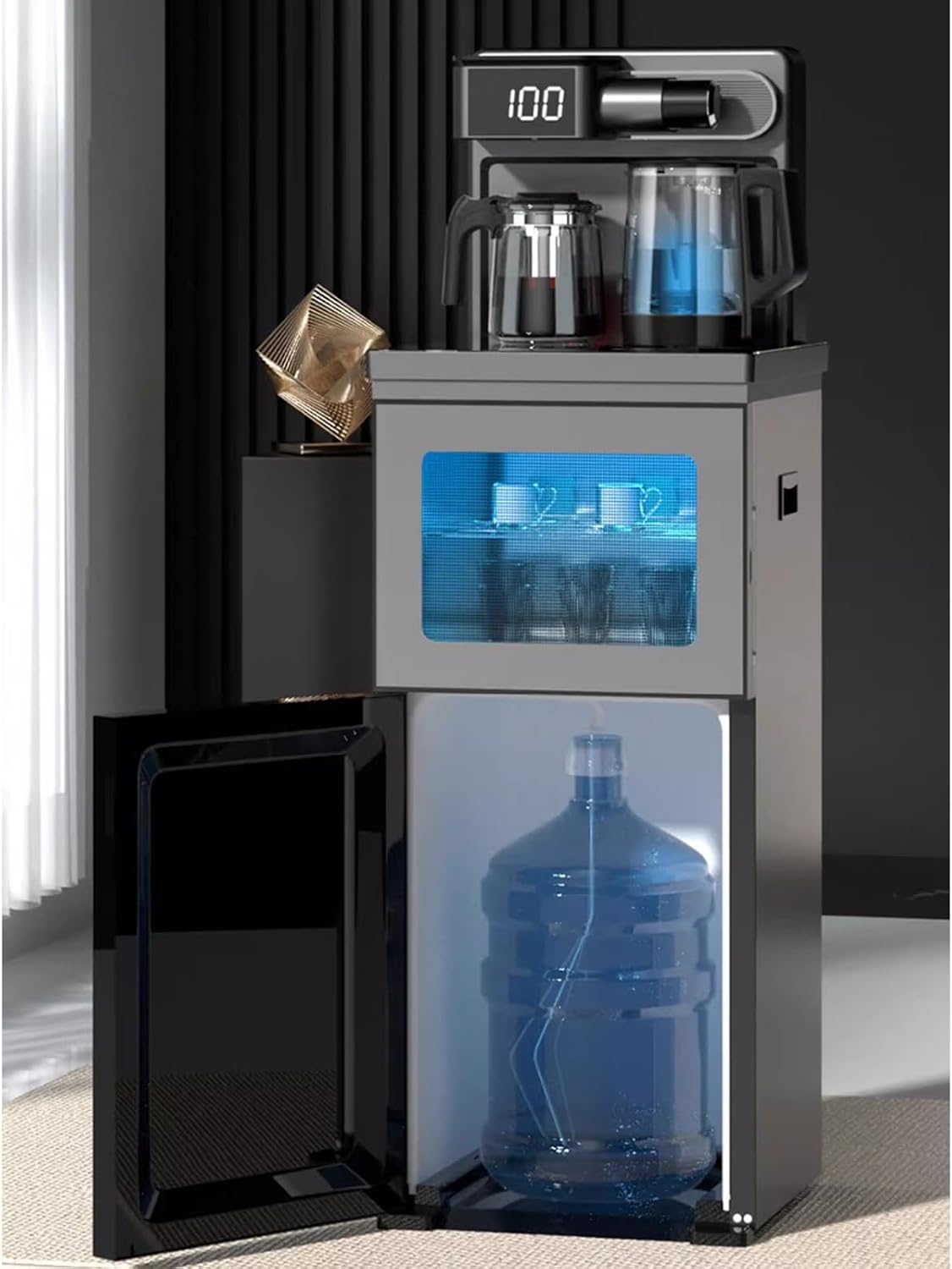 hot Water dispensers Tea Bar Machine Household High-end Fully Automatic Intelligent Boiling Water Dispenser Bottom Mounted Bucket Tea Dispenser Instant hot Water Dispenser (Color : Warm)