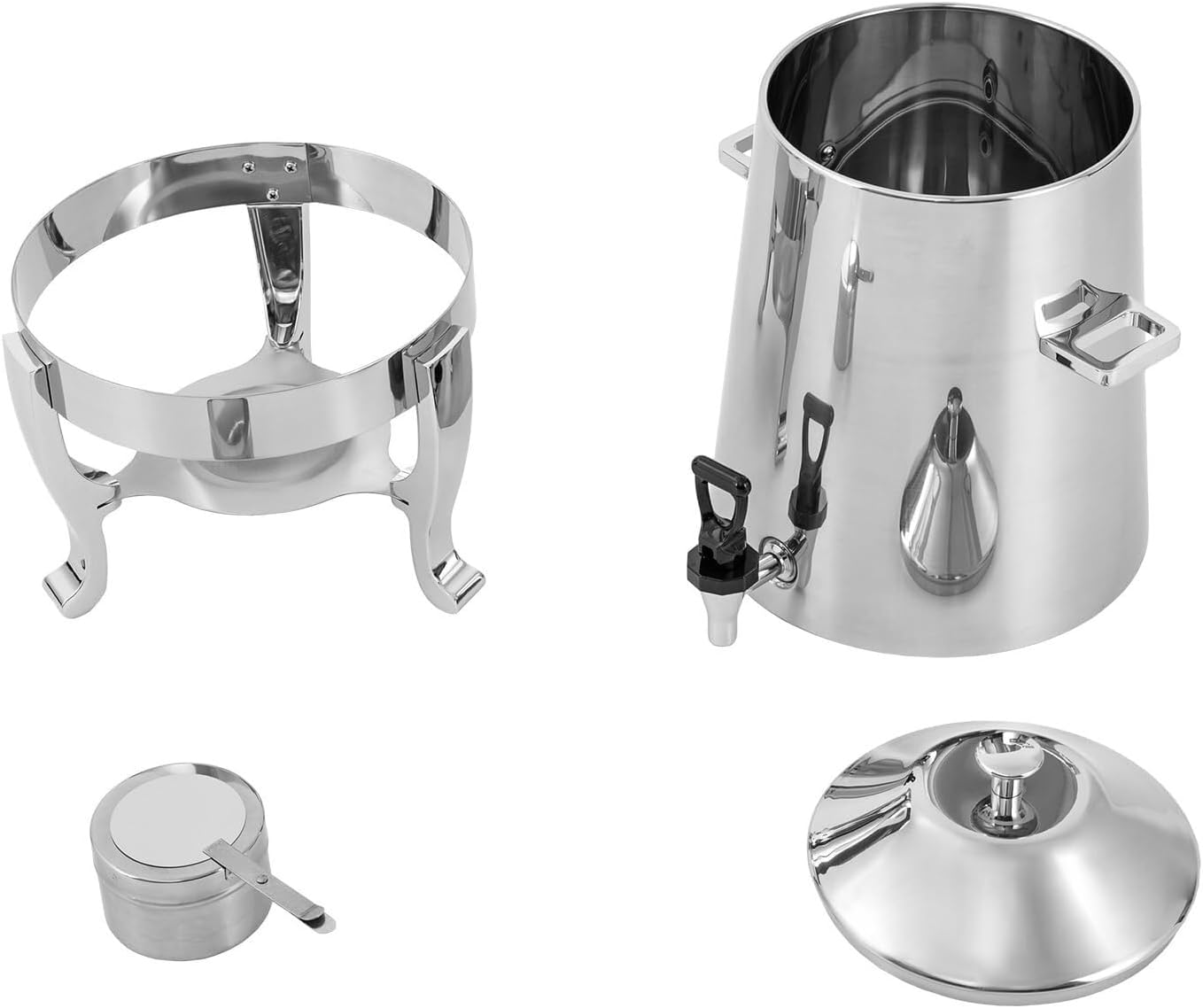 3.4 Gallon Stainless Steel Coffee Urn with Continuous Heating Faucet Hot Beverage Dispenser for Tea Water Parties Buffet Catering,Fuel Silver