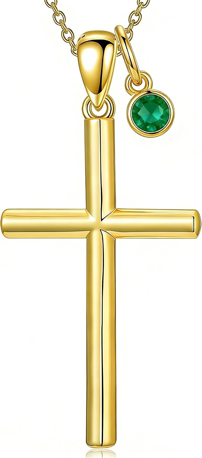 18K Gold Cross Pendant for Women Gold Cross Necklace 18K Gold Jewelry Religious Gift