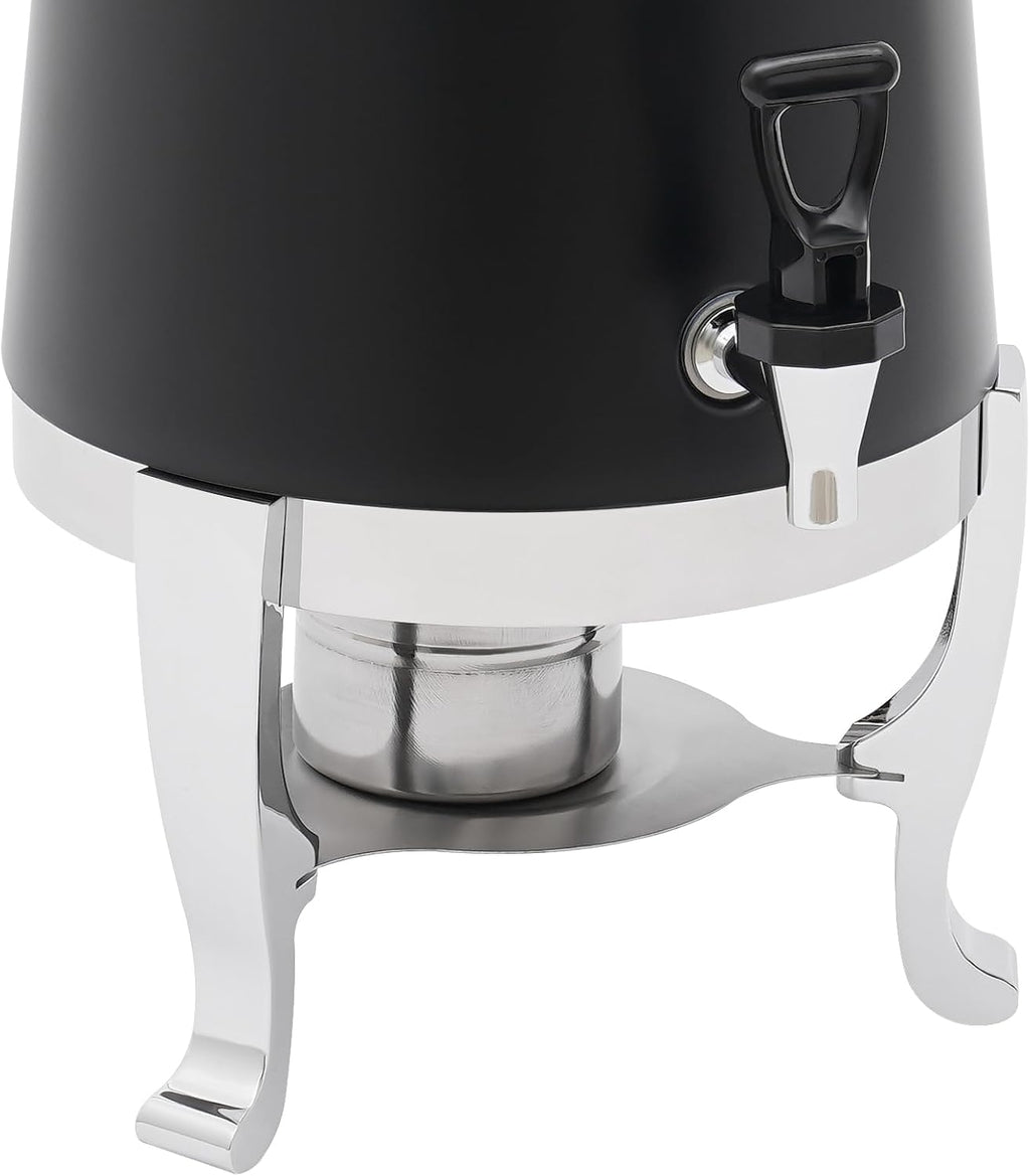 Coffee Urn With Fuel Holder, 3.5 Gallon/13L Stainless Steel Beverage Dispensers for Coffee Tea Hot Water, Hot Drink Dispenser with Stand, Chafer Urn with Spigot for Parties Catering (Black)