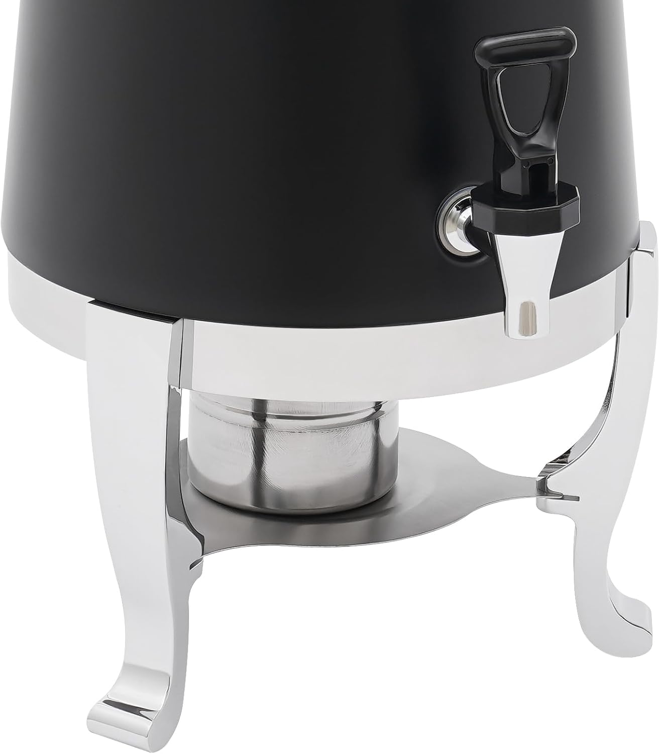 Coffee Urn With Fuel Holder, 3.5 Gallon/13L Stainless Steel Beverage Dispensers for Coffee Tea Hot Water, Hot Drink Dispenser with Stand, Chafer Urn with Spigot for Parties Catering (Black)