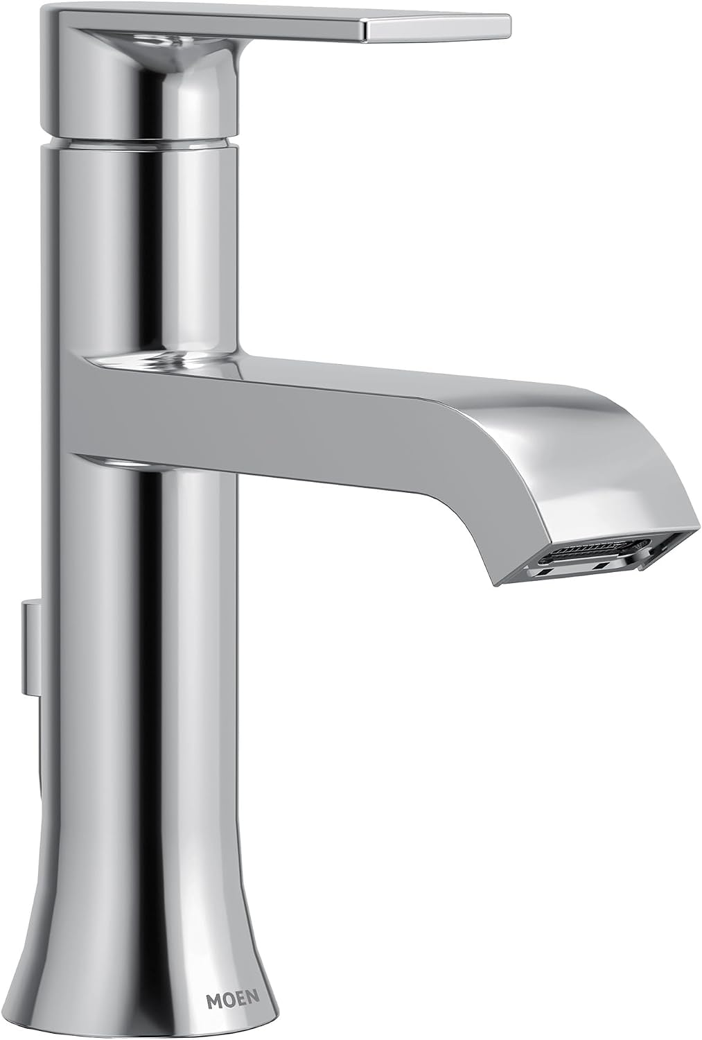 Moen 6706 Genta LX One-Handle Modern Bathroom Sink Faucet, Chrome, Single Hole with Optional Deckplate, Includes Pop-Up Drain