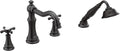 Moen TS21102BL Weymouth Roman Tub Faucet Trim with Cross Handles, Valve Required, Matte Black