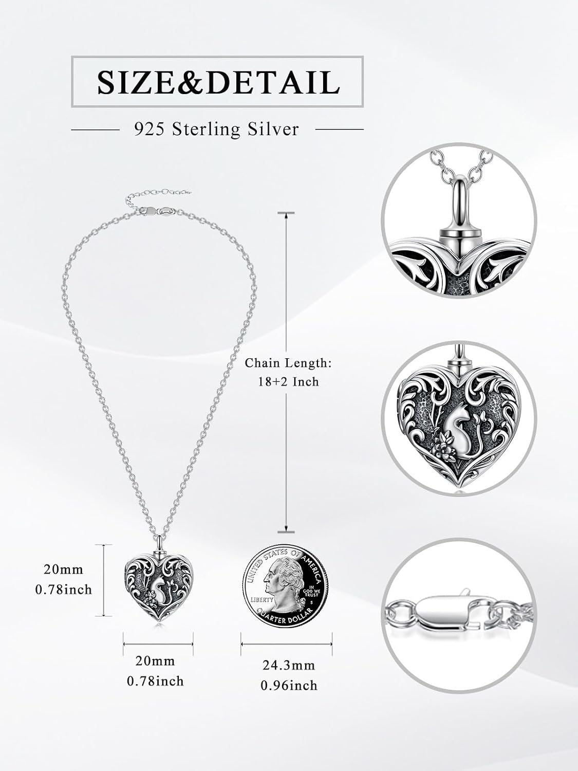 Dorunmo Personalized Heart Urn Locket Necklace for Ashes and Pictures 925 Sterling Silver Customized Locket Memorial Keepsake Cremation Jewelry for Ashes for Women Men Keep Someone Near to You