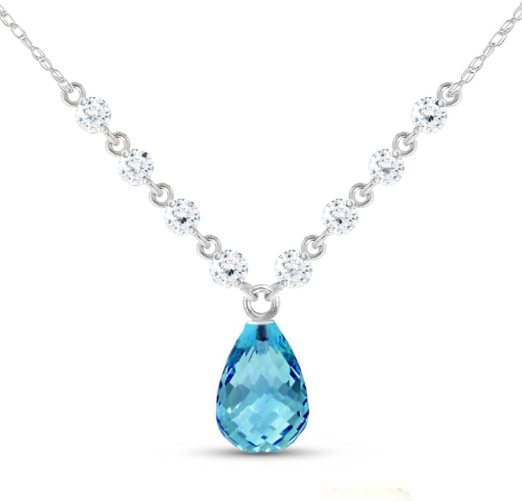 Galaxy Gold GG 14K Solid Gold Necklace with Diamonds and Blue Topaz