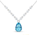 Galaxy Gold GG 14K Solid Gold Necklace with Diamonds and Blue Topaz