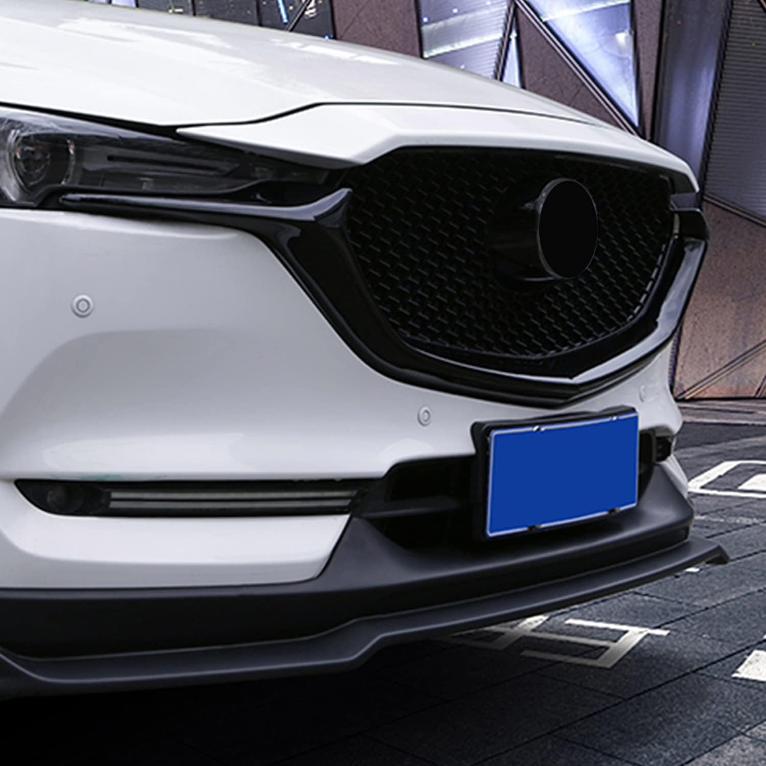 HIGH FLYING for Mazda CX-5 CX5 2017-2021 Exterior Accessories Car Front Grille Inserts Cover Molding ABS Glossy Black 2pcs