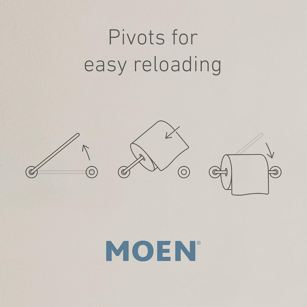 Moen YB0808BL Arris Pivoting Toilet Paper Holder, Matte Black