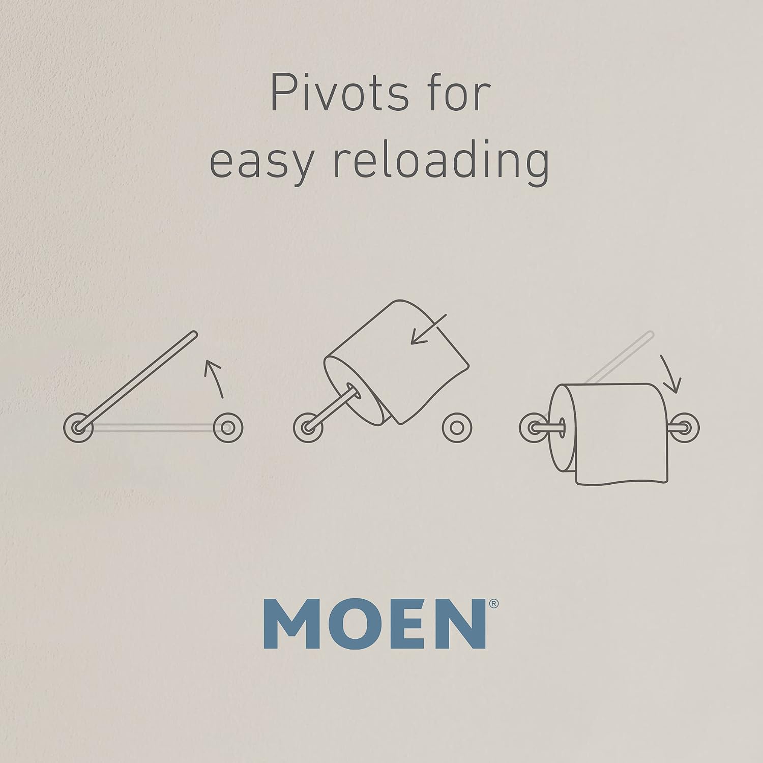 Moen YB0808BL Arris Pivoting Toilet Paper Holder, Matte Black