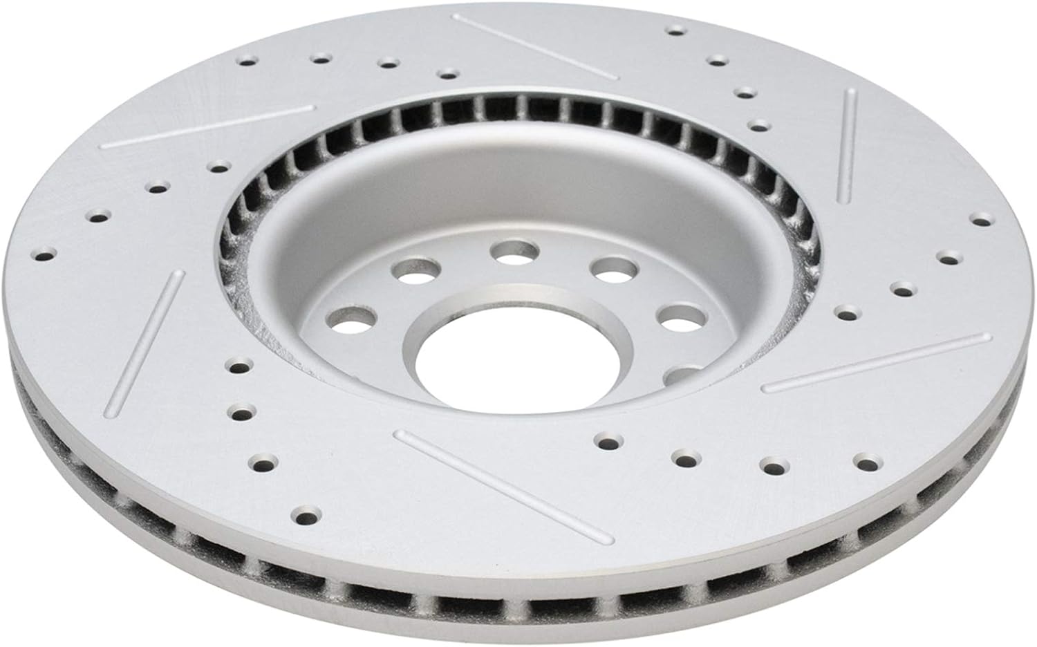 TRQ Performance Front Brake Pad and Rotor Set Ceramic Drilled Slotted Coated Vented Rotors Compatible with 05-17 Volkswagen Jetta GTI Passat Eos CC Beetle 06-14 Audi A3 A3 Quattro TT TT Quattro