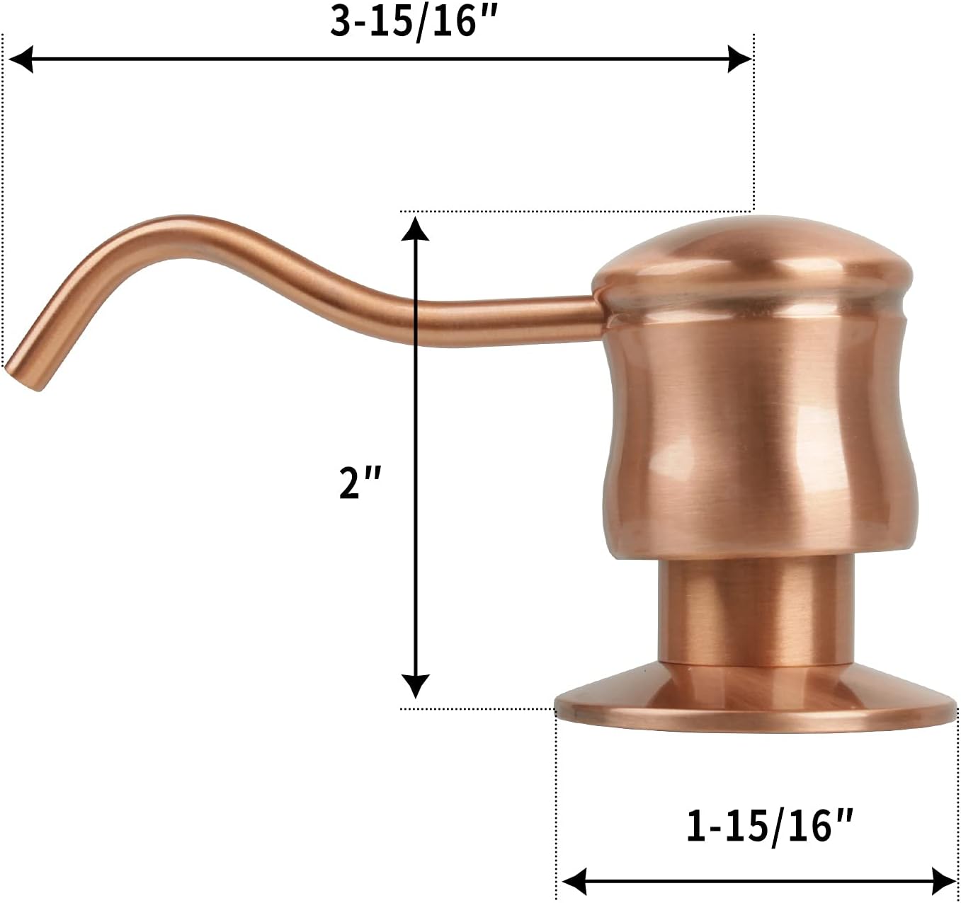 Akicon Copper Kitchen Faucet with Soap Dispenser, Single Handle Solid Brass High Arc Pull Down Sprayer Head Kitchen Sink Faucets with Deck Plate AK96518