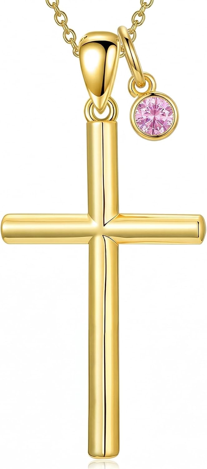 18K Gold Cross Pendant for Women Gold Cross Necklace 18K Gold Jewelry Religious Gift