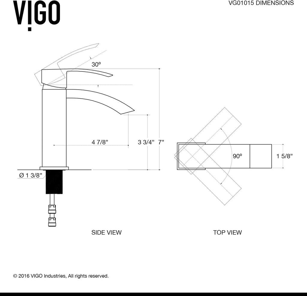 VIGO Satro Waterfall Single-Handle Single-Hole Mount Bathroom Sink Faucet, 7-Inch, Brushed Nickel, Modern Design, Solid Brass, 1.2 GPM WaterSense & Ceramic Disc Valve, Corrosion-Resistant