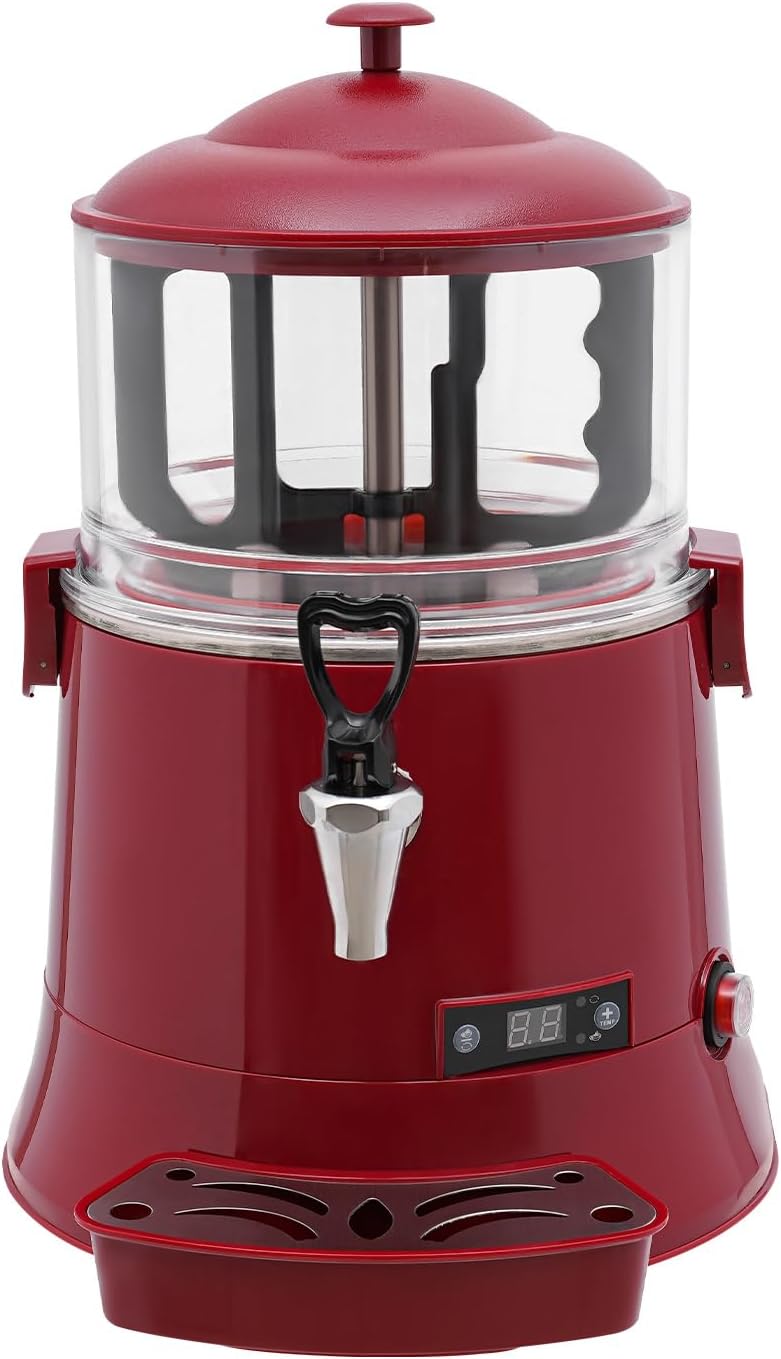 5L Commercial Hot Chocolate Maker Machine Chocolate Dispenser Warmer With Faucet 400W 110V Hot Beverage Warmer for Heating Chocolate Coffee Milk(5L-Black)