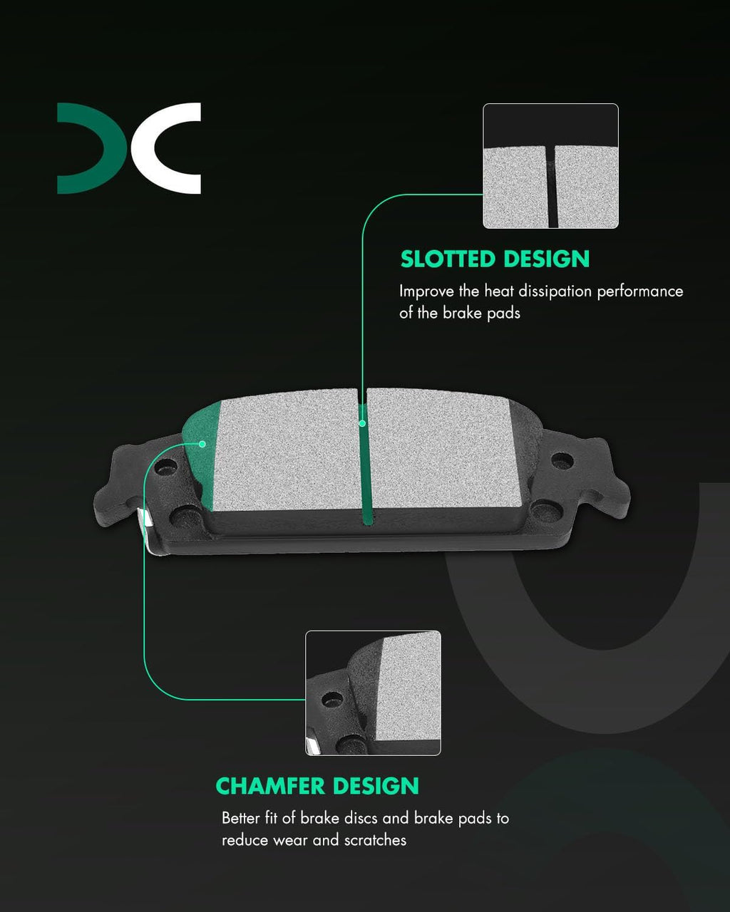 SCITOO Rear 13.57' Brake Pads and Rotors Kits Fit For Cadillac Escalade/Escalade ESV,For Chevy Silverado 1500 / Suburban/Tahoe,For GMC Sierra/Sierra 1500 / Yukon/Yukon XL