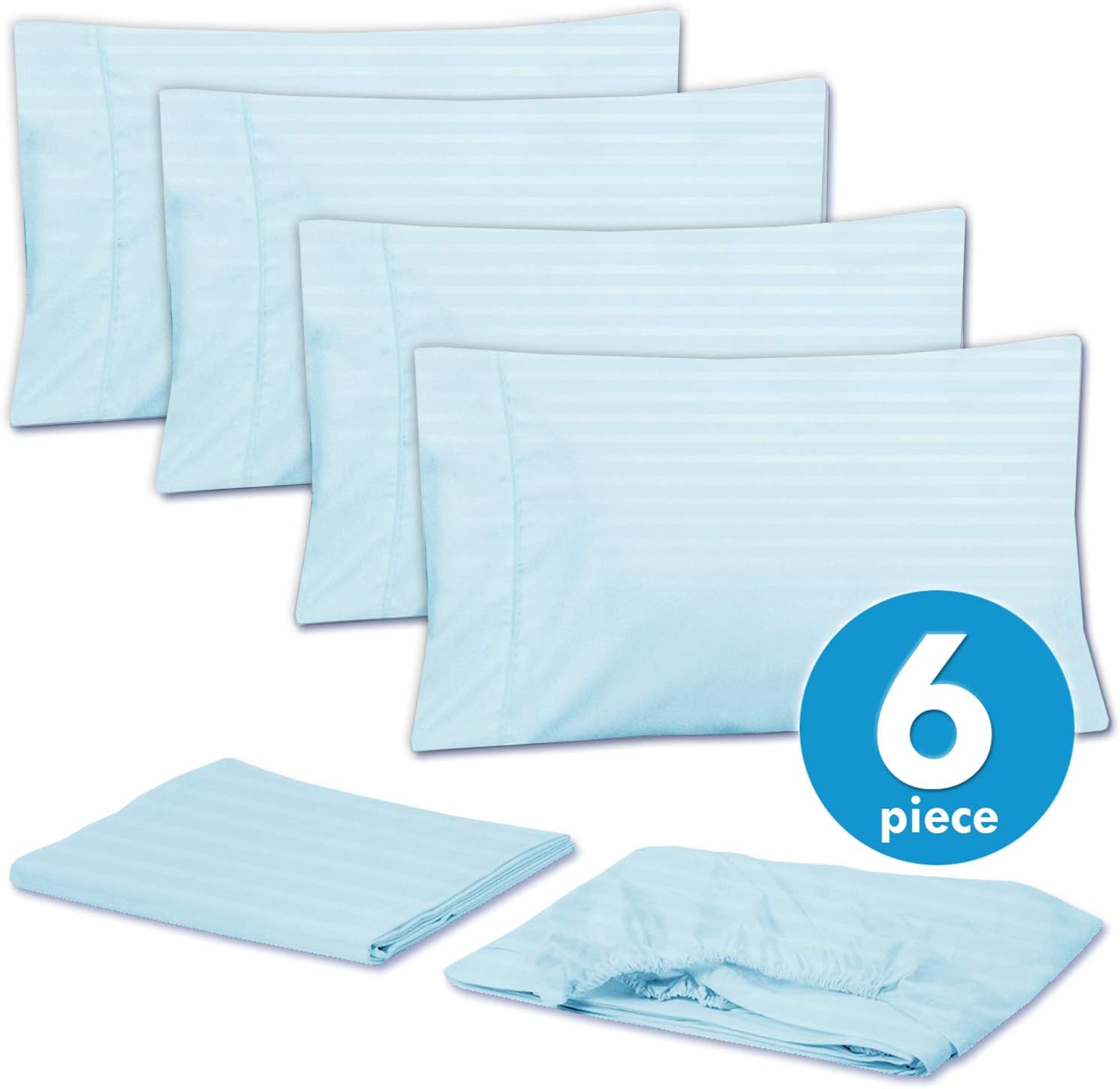 Sweet Home Collection Queen Size Bed Sheets - 6 Piece 1500 Thread Count Fine Brushed Microfiber Deep Pocket Set - Extra Pillow Cases, Great Value (Pack of 12)