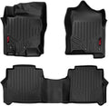 Rough Country Floor Armor Front & Rear Floor Mats for Nissan Titan (2017–2024) & Titan XD (2016–2024) Crew Cab w/Front Bucket Seats - All-Weather Protection, Spill Saver Lip