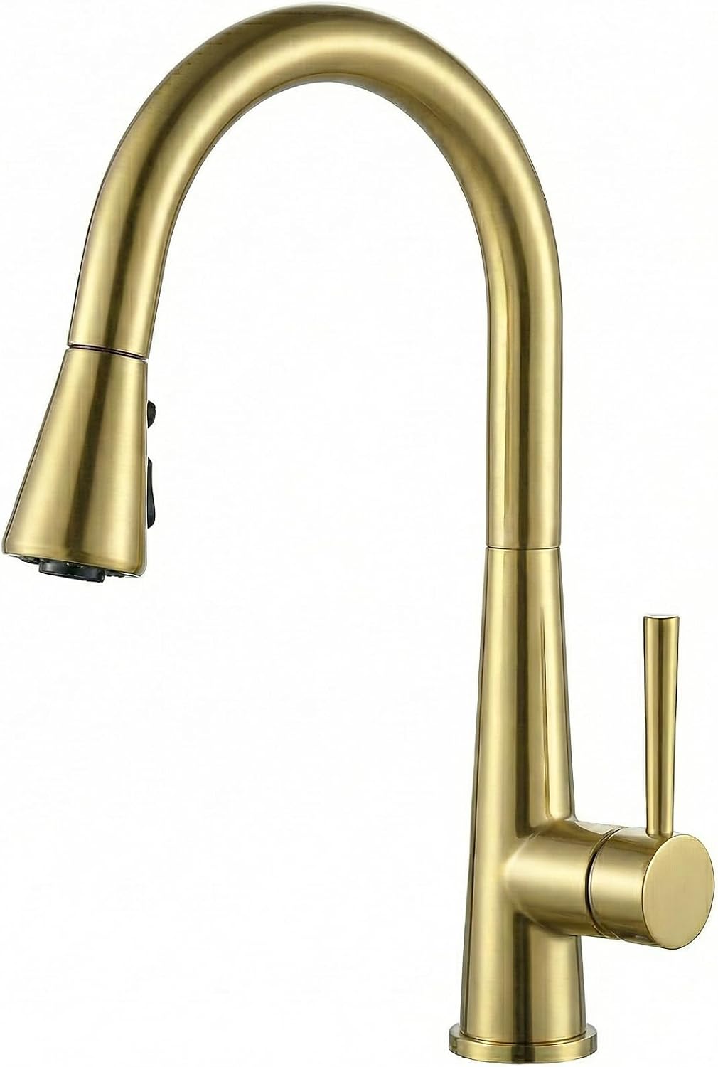 Lava Odoro Brushed Gold Kitchen Faucet with Pull Down Sprayer, Modern Single Handle Kitchen Sink Faucet, Gold Faucet for Kitchen Sink with Magnetic Docking Sprayer and Deck Plate, KF321-SG