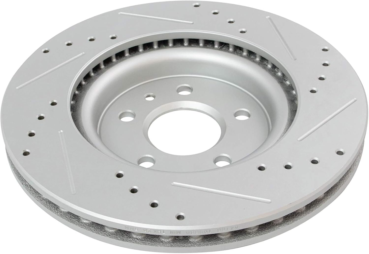 TRQ Performance Front Brake Pad and Rotor Set Ceramic Coated Drilled Slotted Compatible with 2010-2012 Ford Taurus