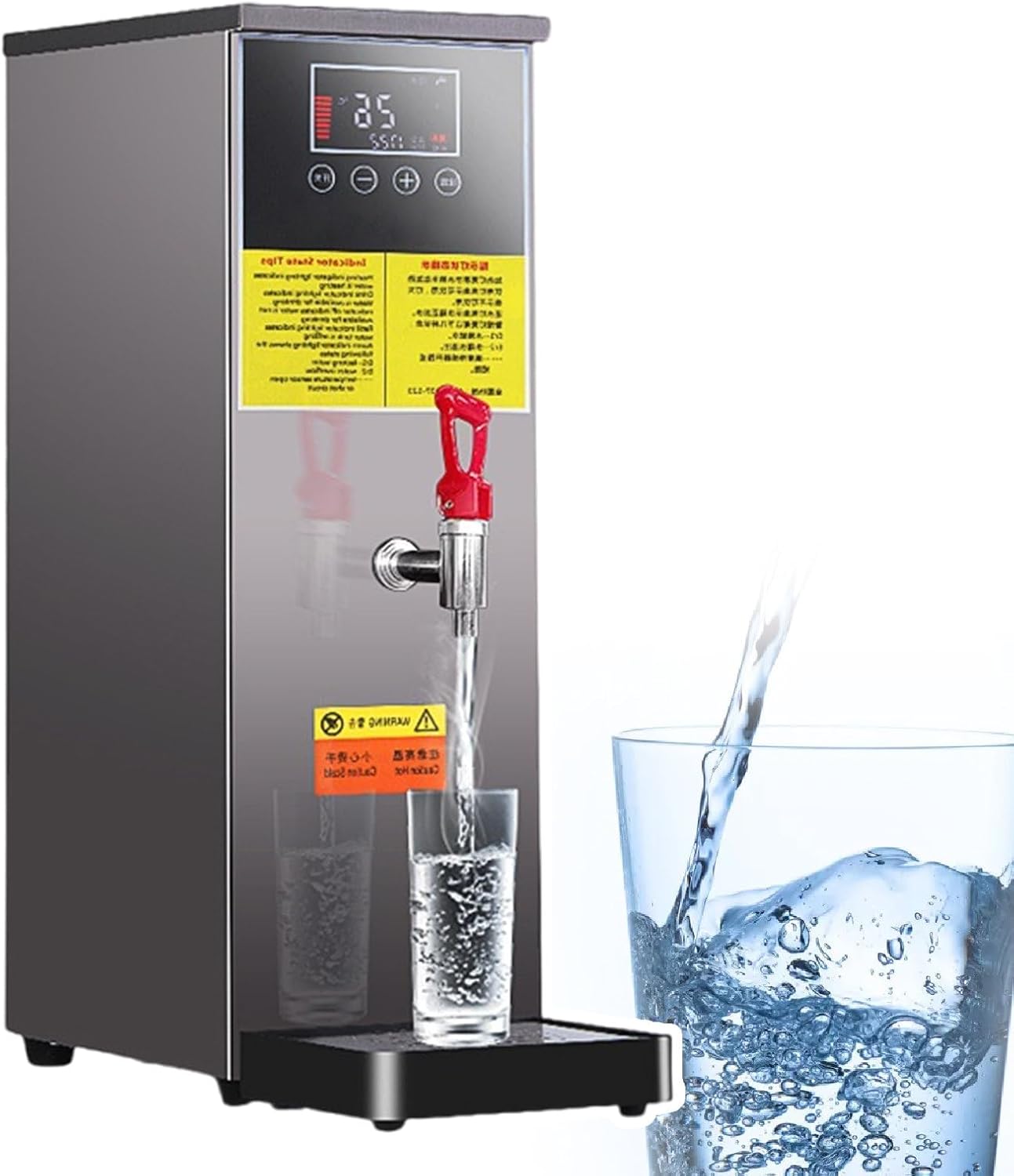 Stepping Type Boiling Water Machine,Hot Water Dispensers, Automatic Boiling Water Machine,40-100°C Temperature Control,LCD Display, for Milk Tea Shop Hotel (Black 25l)