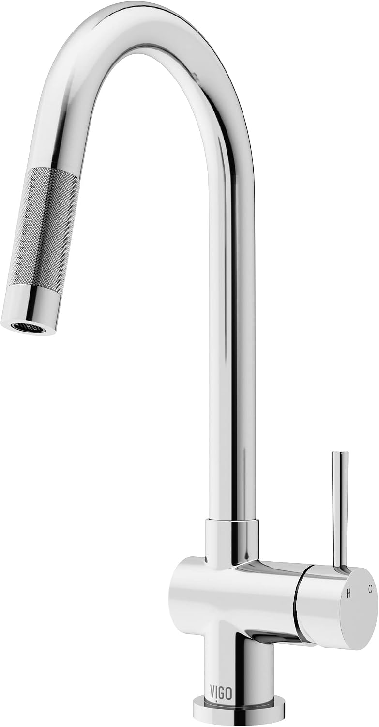 VIGO Gramercy 17'' H Single Handle Pull-Down Sprayer Kitchen Faucet with Touchless Sensor in Chrome-VG02008CHS