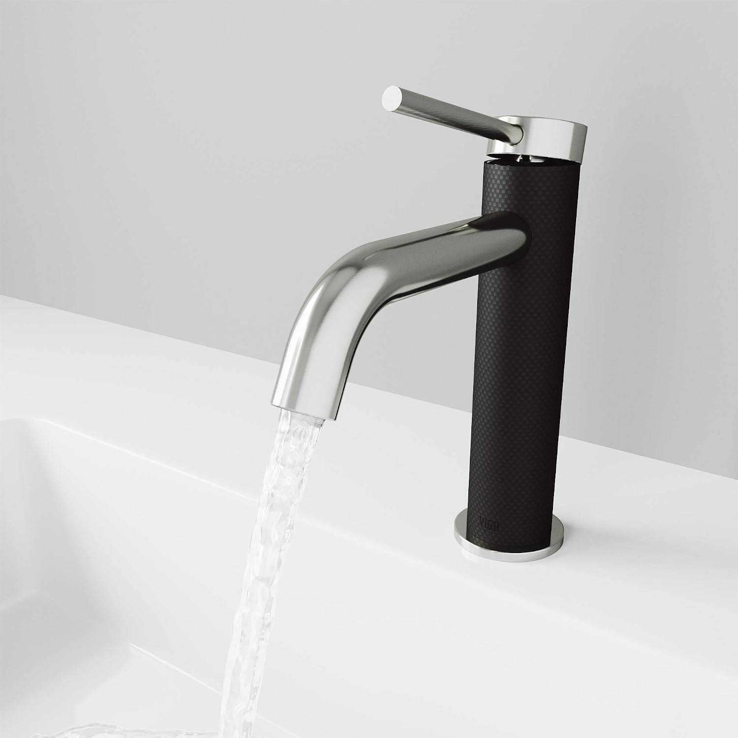 VIGO Madison Single-Handle Single-Hole Mount Bathroom Sink Faucet, 8-Inch, Brushed Nickel, Modern Design, Solid Brass, 1.2 GPM WaterSense & Ceramic Disc Valve, Corrosion-Resistant