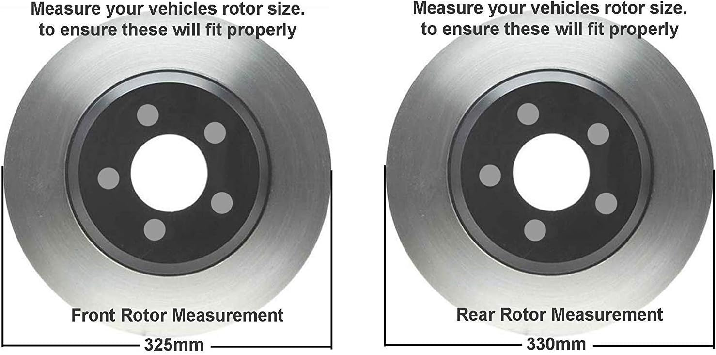 Detroit Axle - 8pc Brake Kit for Ford 2011-19 Taurus Explorer 2012-19 Flex Lincoln 2011-12 MKS, Disc Brake Rotors Ceramic Brakes Pads Replacement: 12.80'' inch Front and 12.99'' inch Rear Rotors
