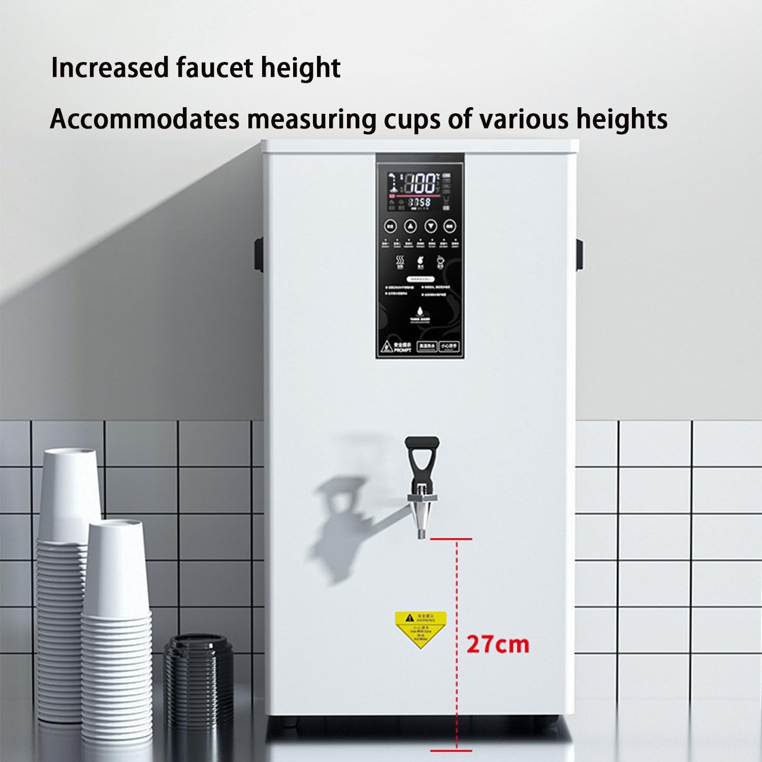 Instant Heating Hot Water Dispenser Automatic Wall-Mounted Boiler with Intelligent Control Panel,Filter and Faucet,Energy Efficient for Home,Office Black-50L