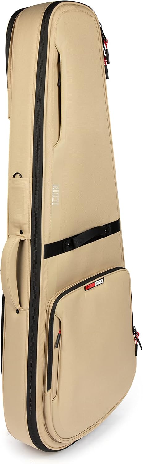 Gator Cases ICON Series Premium Weather Resistant Gig Bag for 335-Style TSA Luggage Lock-Friendly Zipper Pulls, Khaki (G-ICON335-KHK)