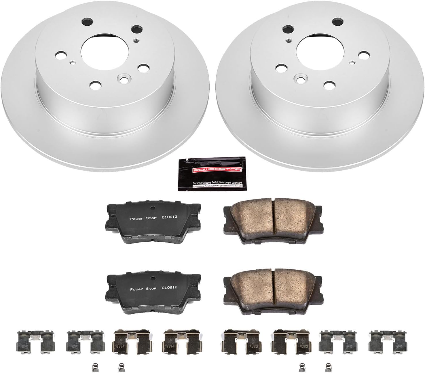 PowerStop Rear Brake Kit for Lexus ES350 2007-12 |Toyota Avalon 2008-12 |Camry 2007-11 - Fully-Coated Disc Rotors with Z17 Ceramic Brake Pads Replacement, CRK3068
