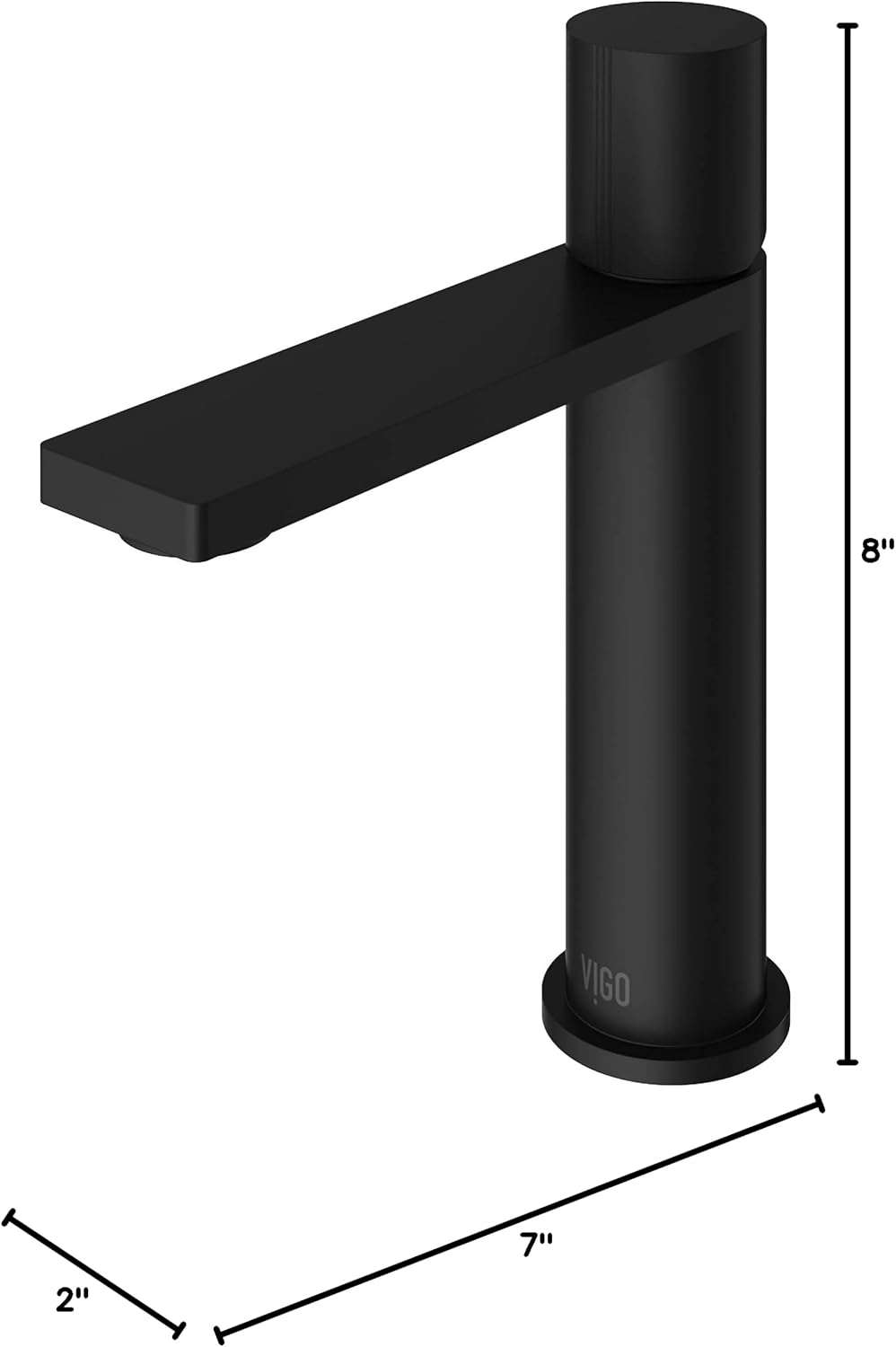 VIGO Halsey Single-Handle Single-Hole Mount Bathroom Sink Faucet, 8-Inch, Matte Black, Modern Design, Solid Brass, 1.2 GPM WaterSense & Ceramic Disc Valve, Corrosion-Resistant