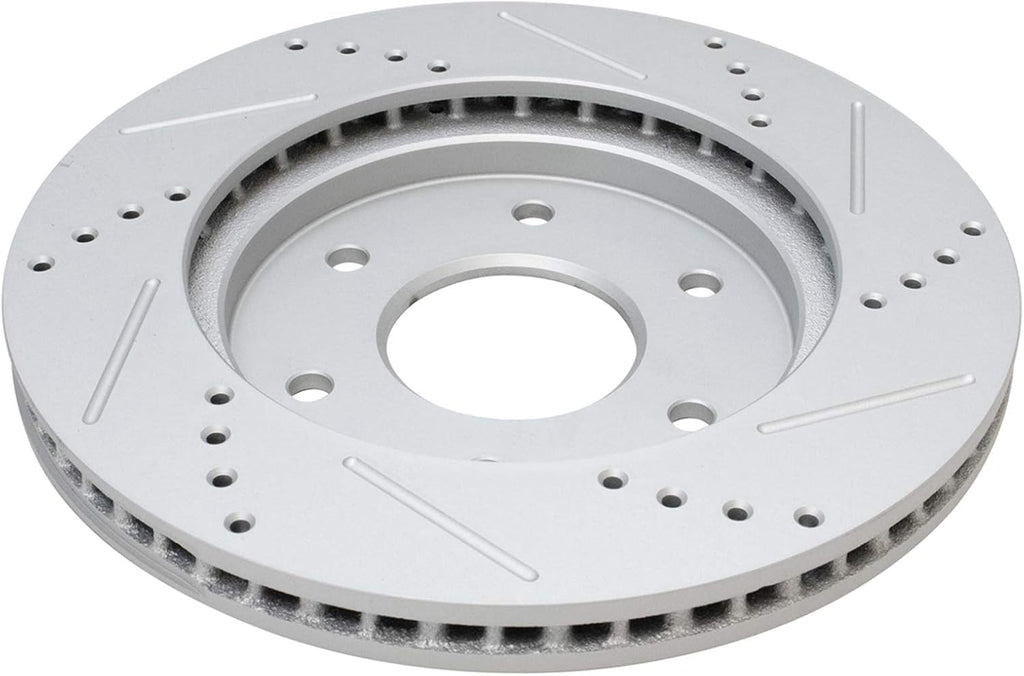 TRQ Performance Front Brake Pad and Rotor Set Ceramic G Coated Drilled Slotted Vented Rotors Compatible with 2004-2005 Infiniti QX56 2004-2005 Nissan Titan 2004 Pathfinder Armada 2005 Armada