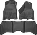 Husky Liners Weatherbeater Floor Mats | Fits 2009 - 2024 Ram 1500 (19-24 CLASSIC BODY ONLY) CREW CAB; 2010-2018 Ram 2500/3500 w/Auto Trans. | Front & 2nd Row, 3-pc Black - 99001
