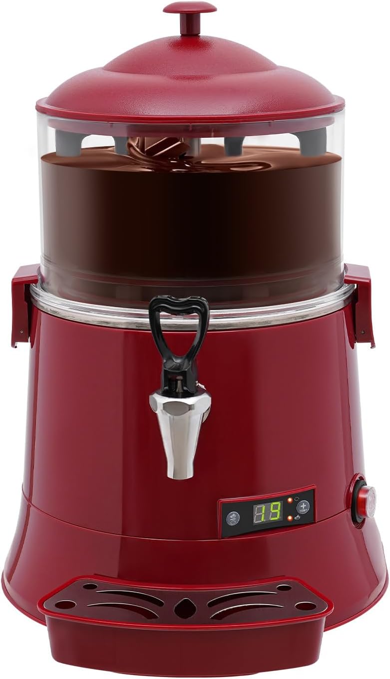 5L Commercial Hot Chocolate Maker Machine Chocolate Dispenser Warmer With Faucet 400W 110V Hot Beverage Warmer for Heating Chocolate Coffee Milk(5L-Black)