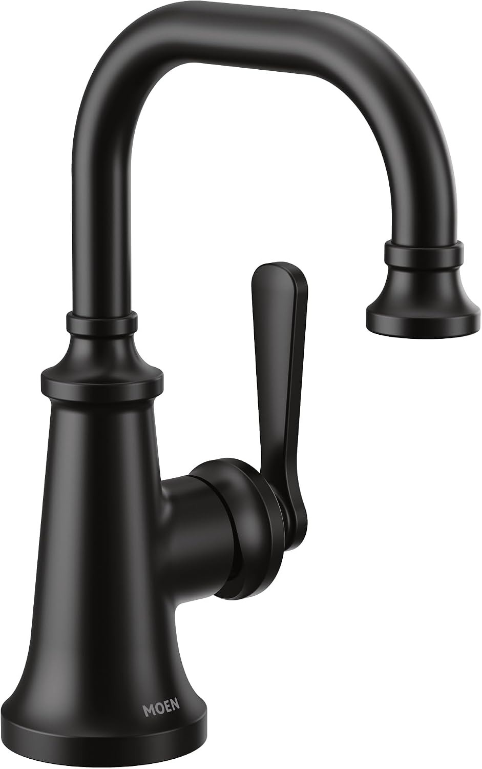 Moen S44101BL Colinet One-Handle Single Hole Traditional Bathroom Sink Faucet, Matte Black