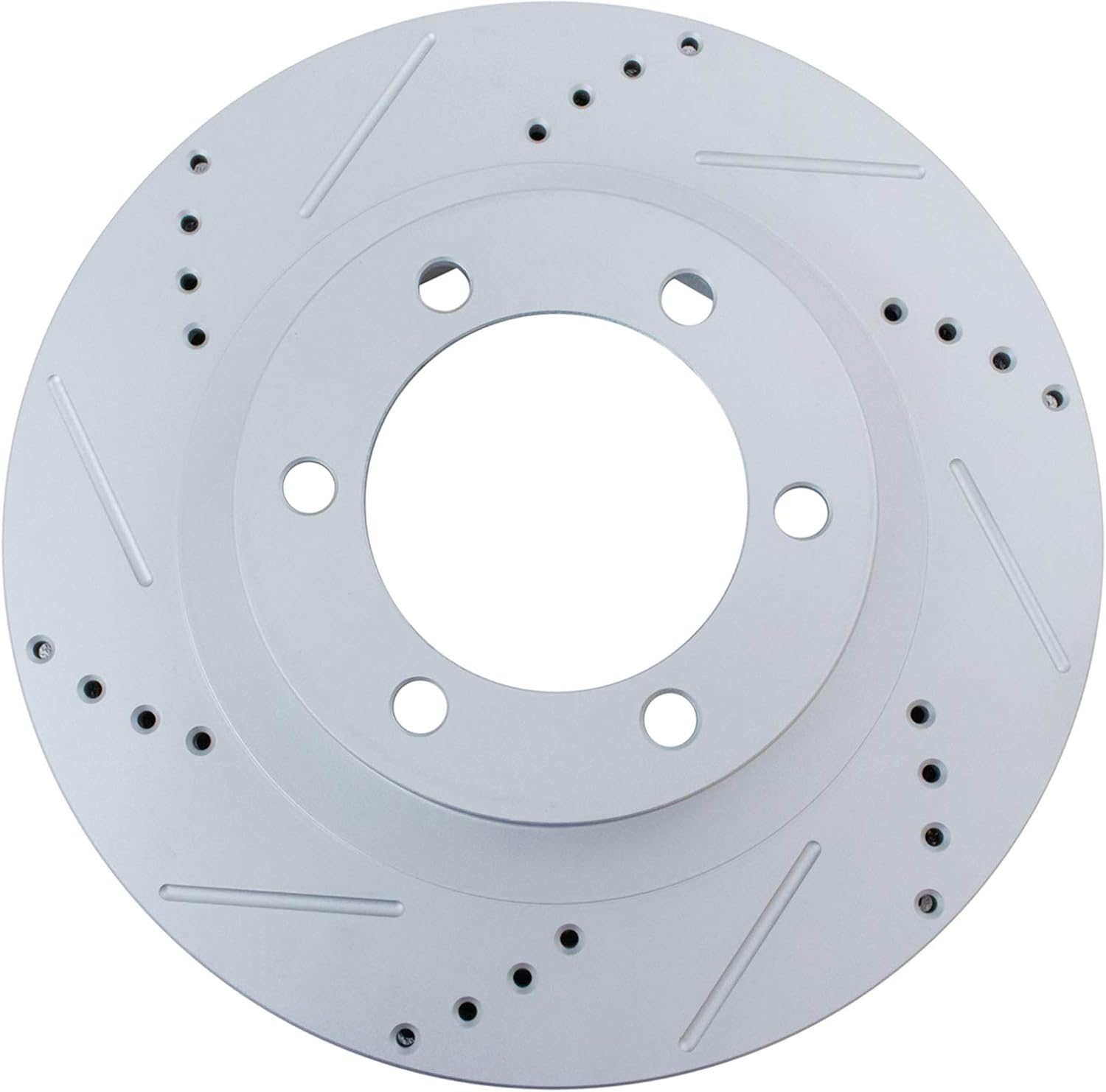 TRQ Performance Front Brake Pad and Rotor Set Ceramic Coated Drilled Slotted Vented Rotors Compatible with 2003-2009 Lexus GX470 Toyota 4Runner