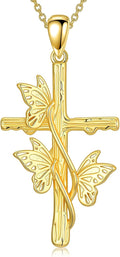 18K Gold Cross Pendant for Women Gold Cross Necklace 18K Gold Jewelry Religious Gift