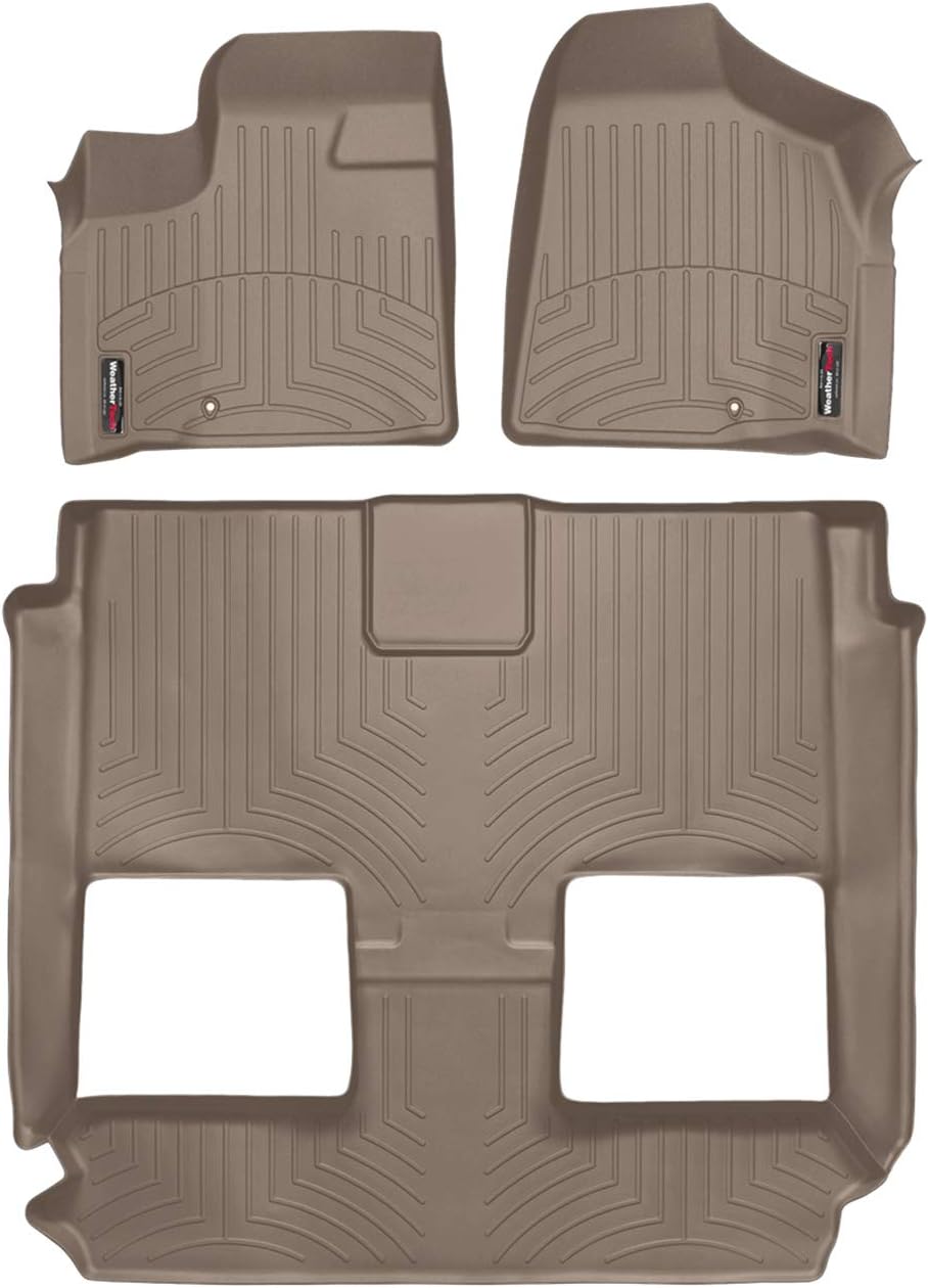 WeatherTech Custom Fit FloorLiners for Dodge Grand Caravan, Grand Caravan, Town & Country Van - Full Set (454211-451414), Tan