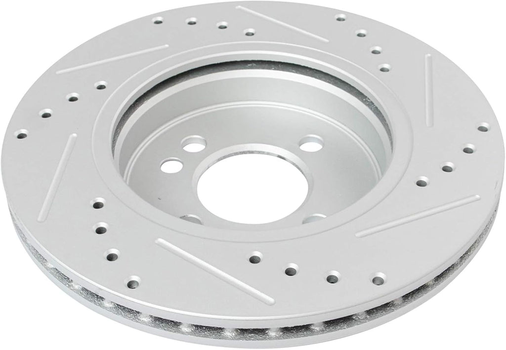 TRQ Performance Front Brake Pad and Rotor Set Ceramic G Coated Drilled Slotted Rotors Compatible with 2002-2006 Mini Cooper