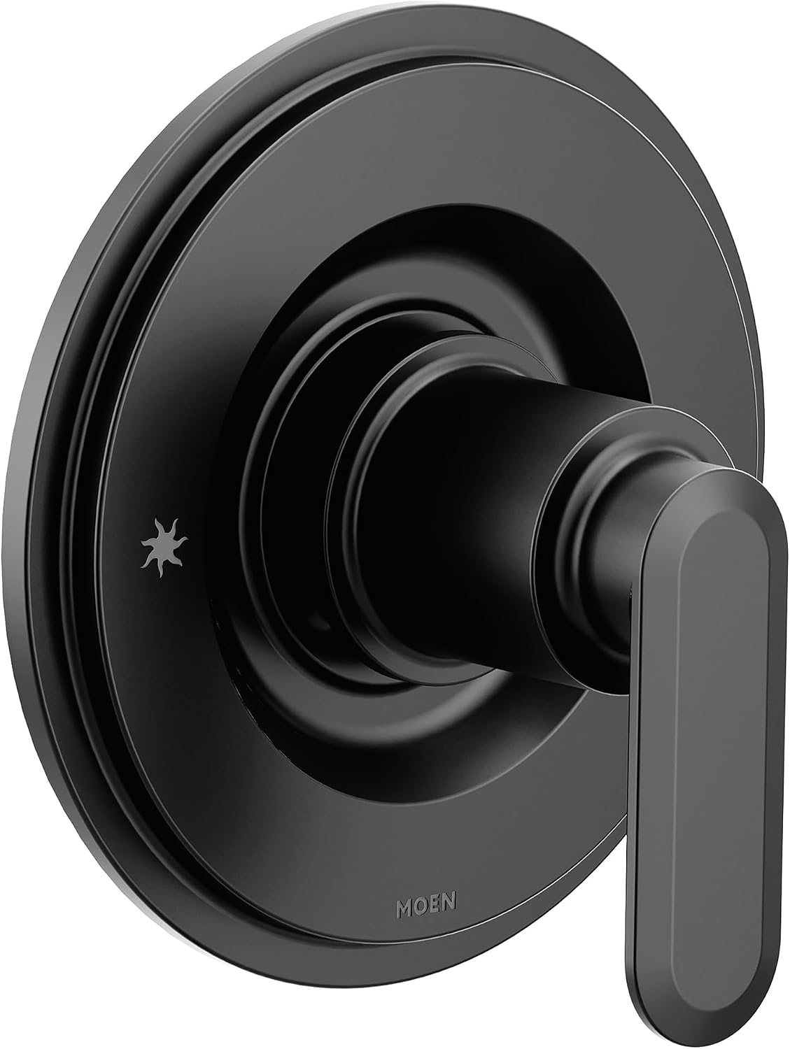 Moen Greenfield Matte Black Single Handle Tub and Shower Faucet Lever Handle, Valve Required, T2221BL
