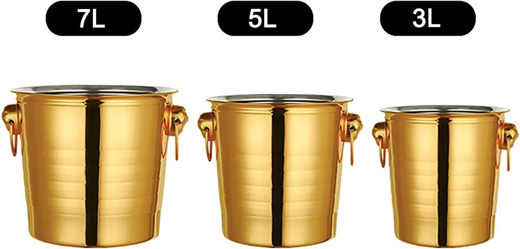 Stainless Steel Bar Ice Bucket Set, Included Tongs Great for Home Bar, Chilling Beer, Champagne and Wine