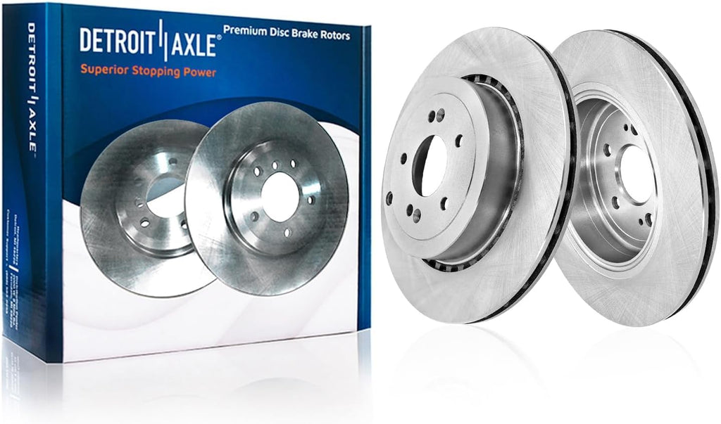 Detroit Axle - Rear Brake Kit for Kia Stinger Genesis G70, Disc Brake Rotors Ceramic Brakes Pads with Hardware 2019 2020 2021 2022 Replacement : 13.39' inch Rotors