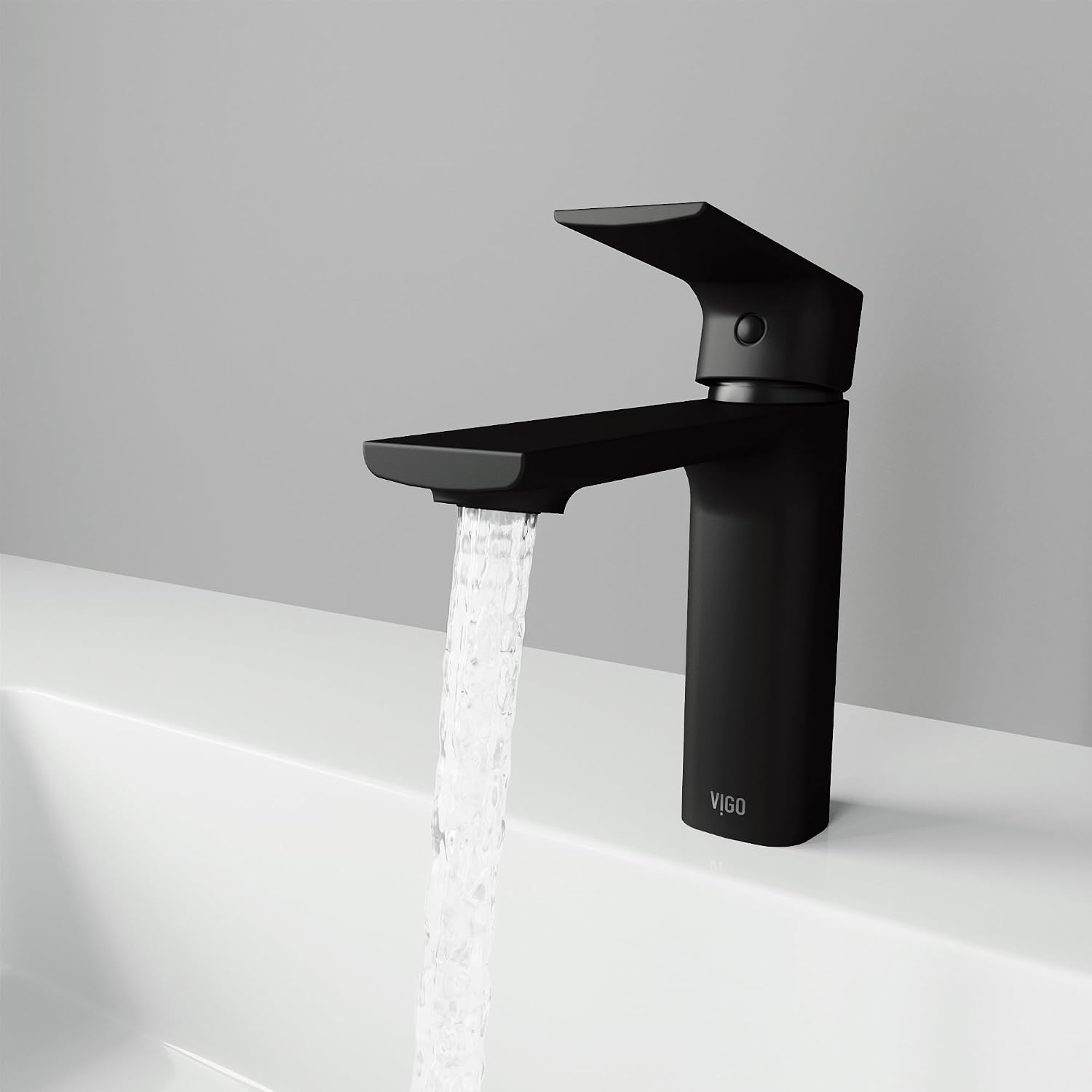 VIGO Davidson Single-Handle Single-Hole Mount Bathroom Sink Faucet, 6-Inch, Matte Black, Modern Design, Solid Brass, 1.2 GPM WaterSense & Ceramic Disc Valve, Corrosion-Resistant